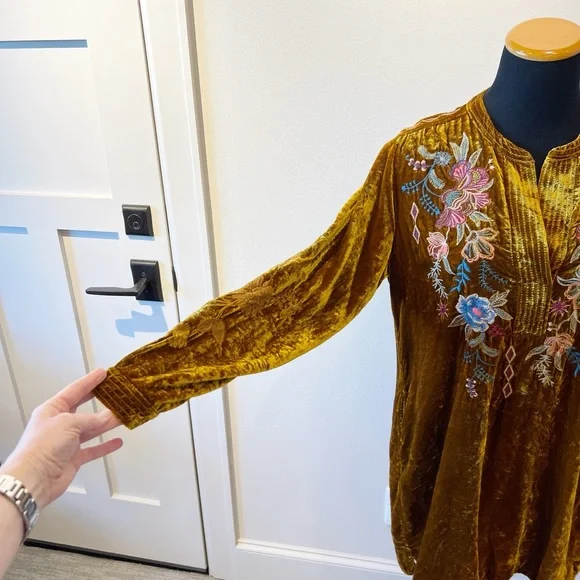 Johnny Was Denali Velvet Embroidered Tunic Dress - Picture 7 of 13